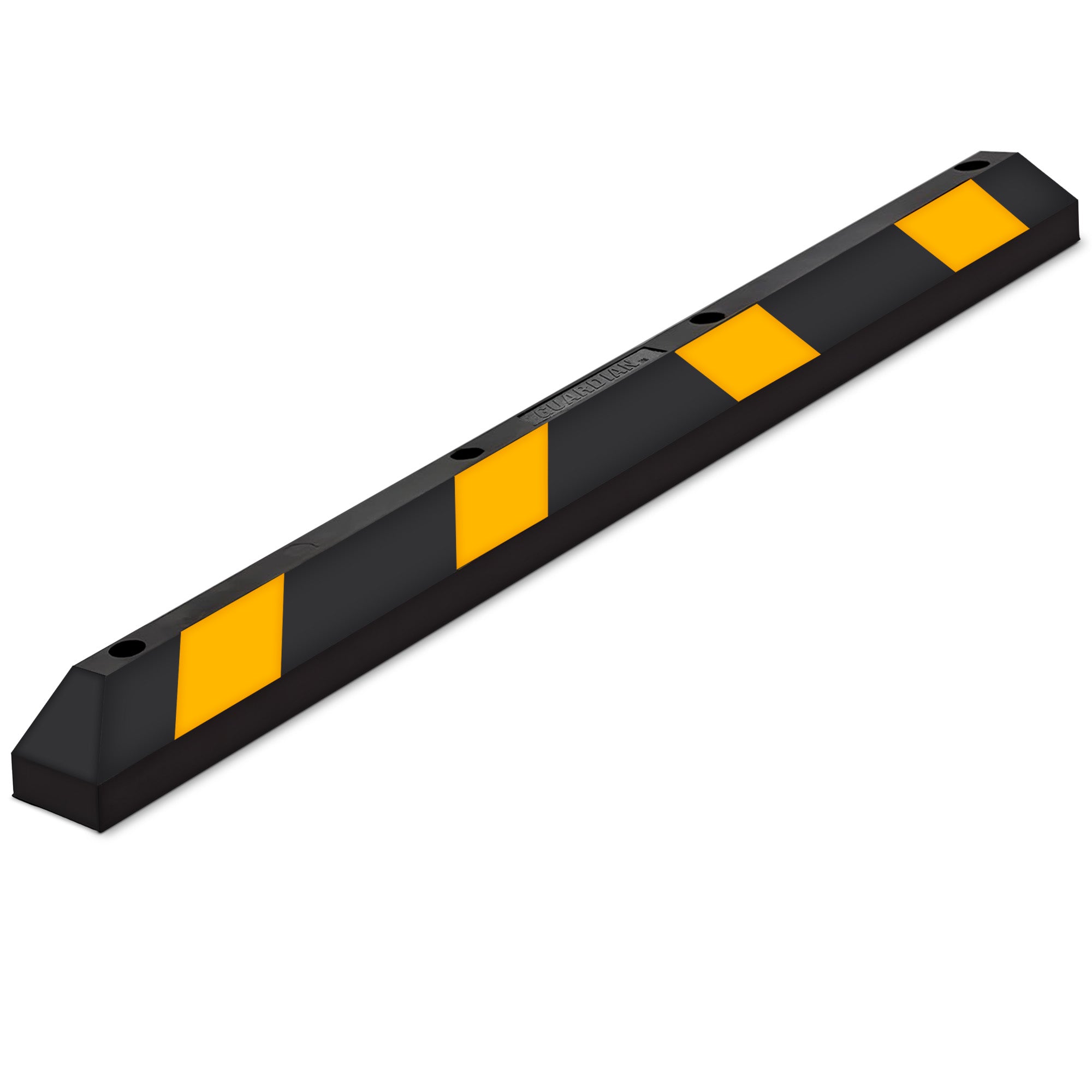 Guardian Parking Stop, 6ft Rubber Curb w/Mounting Holes, Black/Yellow (Open Box)
