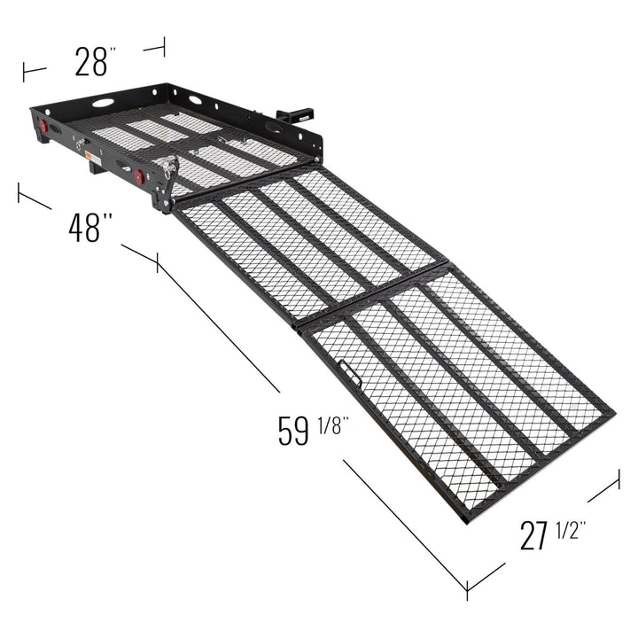 Silver Spring 48" x 28" Folding Steel Wheelchair Carrier with Ramp & Hitch Mount