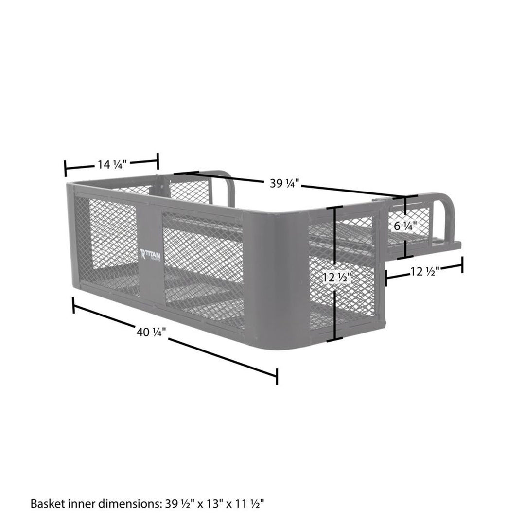 Titan Ramps Universal ATV/UTV Rear Drop Cargo Basket Rack with 150 lb. Capacity