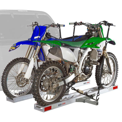 Black Widow Two Motorcycle Carrier w/Ramp for 2" Hitch, 600lb Capacity(Open Box)