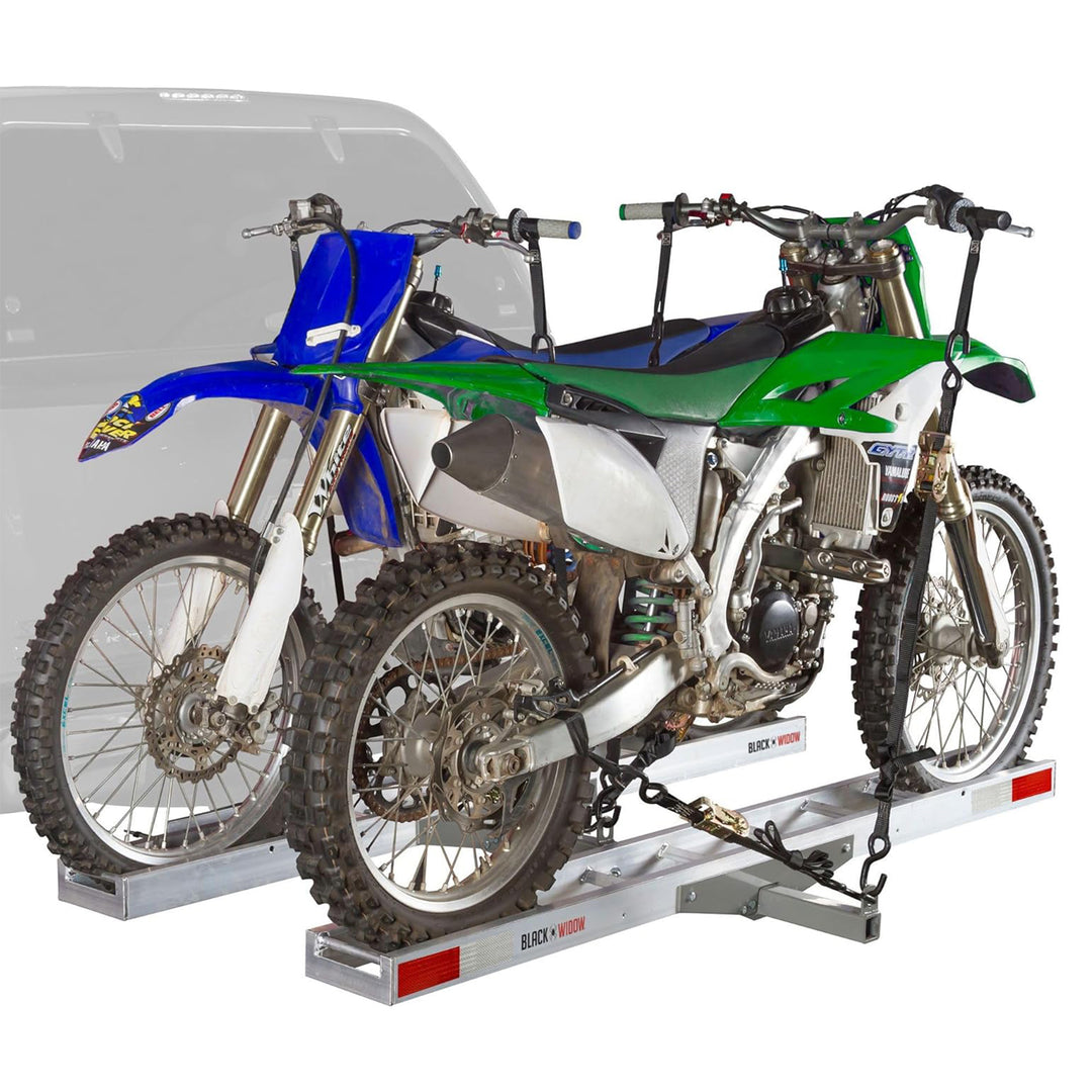 Black Widow Two Motorcycle Carrier w/Ramp for 2" Hitch, 600lb Capacity(Open Box)
