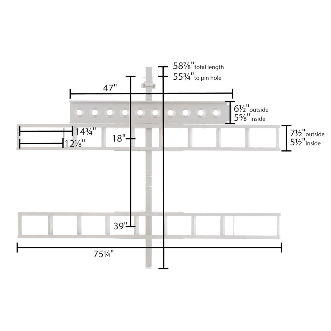 Black Widow Double Motorcycle Carrier with Ramp for 2" Hitch, 600 Pound Capacity