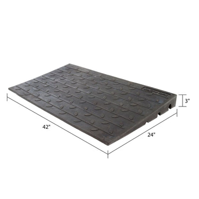 Silver Spring 3" Maximum Riser, Solid Rubber Threshold Ramp, Black (Open Box) - VMInnovations