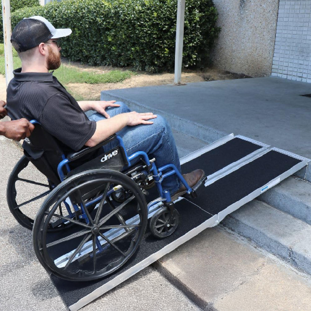 Titan Ramps 10 Foot Multi-Fold Aluminum Wheelchair Ramp, 600 Pound Capacity