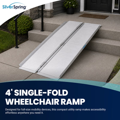 Silver Spring Mobility and Utility Ramp, 4 Foot Single Fold with 600 lb Capacity