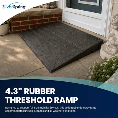 Silver Spring 4" Maximum Riser, Solid Rubber 3 Channel Threshold Ramp (Open Box)