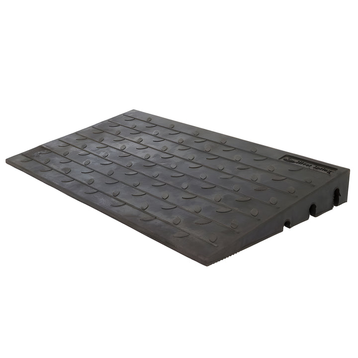 Silver Spring 4" Maximum Riser, Solid Rubber 3 Channel Threshold Ramp, Black