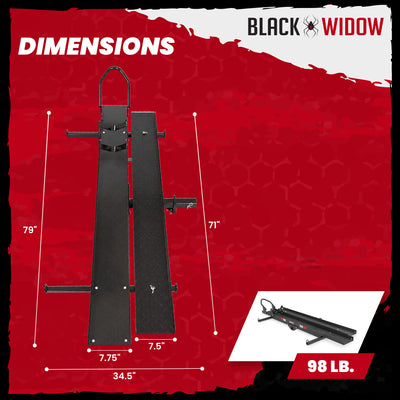 Black Widow Motorcycle Bike Carrier with Ramp for 2" Hitch, 600 Pound Capacity