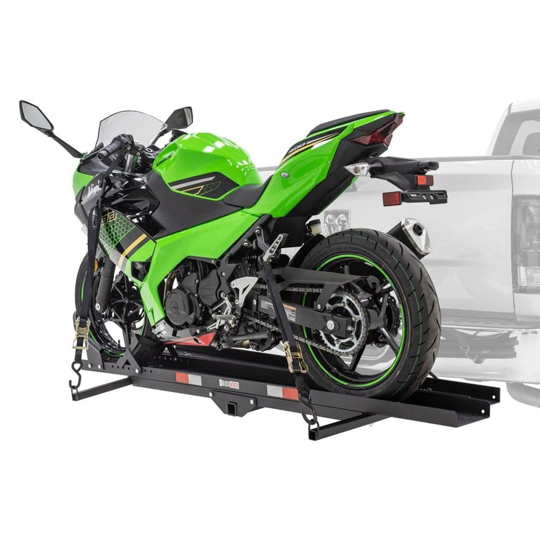 Black Widow Motorcycle Bike Carrier w/Ramp for 2" Hitch, 600lb Capacity (Used)