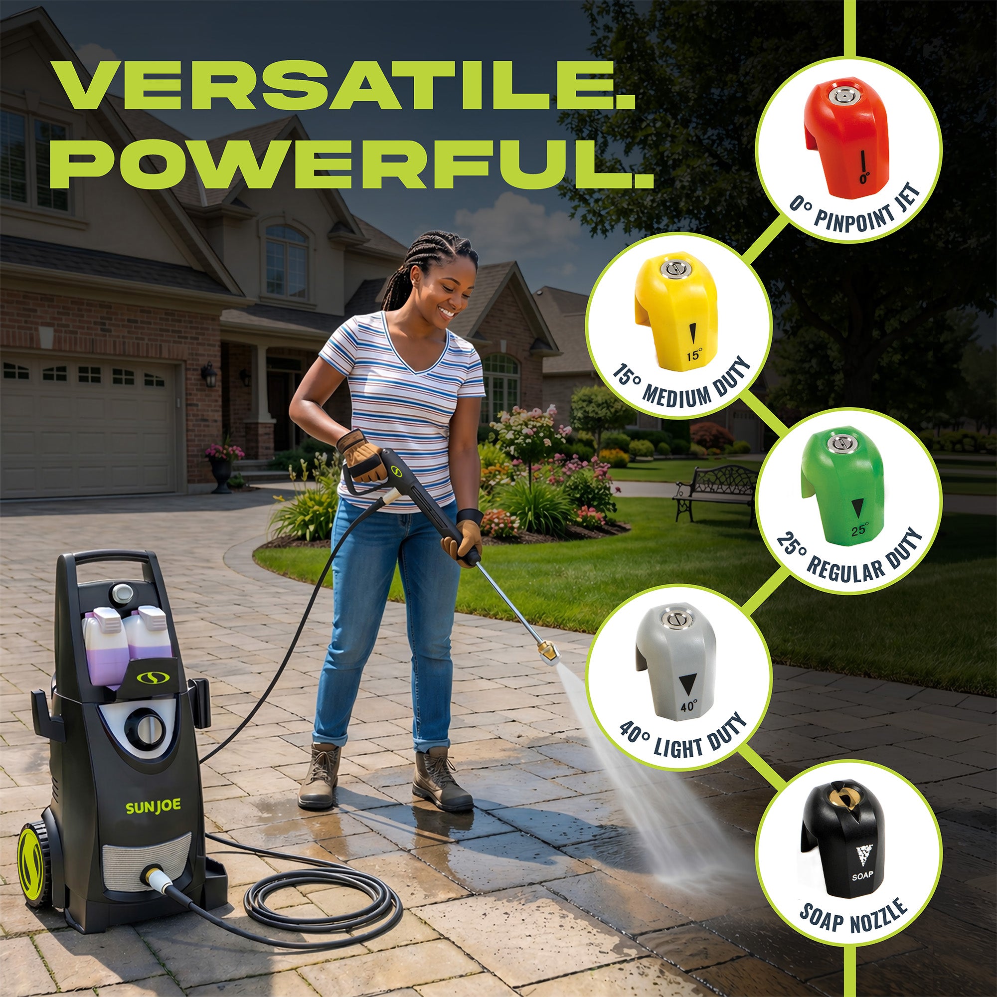 Sun Joe Electric Pressure Washer, Portable Power Washer with Wheels (Open Box)