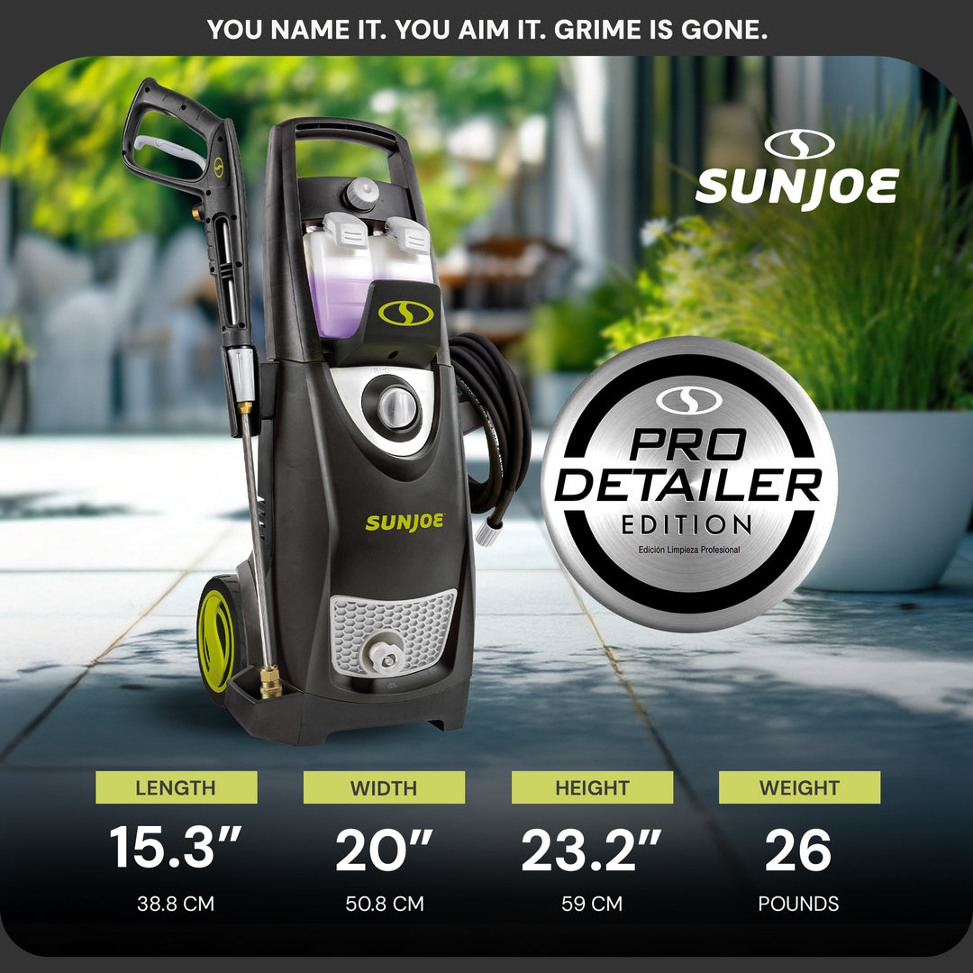 Sun Joe Electric Pressure Washer, Portable Power Washer with Wheels, SPX3000-PK1