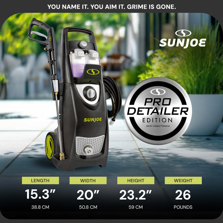 Sun Joe Electric Pressure Washer, Portable Power Washer with Wheels, SPX3000-PK1