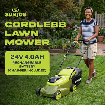 Sun Joe Walk-Behind Cordless Push Lawn Mower with Brushless Motor (Open Box) - VMInnovations