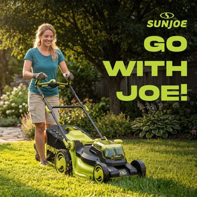 Sun Joe Walk-Behind Cordless Push Lawn Mower with Brushless Motor, 24V-X2-16LM