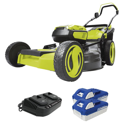 Sun Joe Walk-Behind Cordless Push Lawn Mower with Brushless Motor (Open Box) - VMInnovations