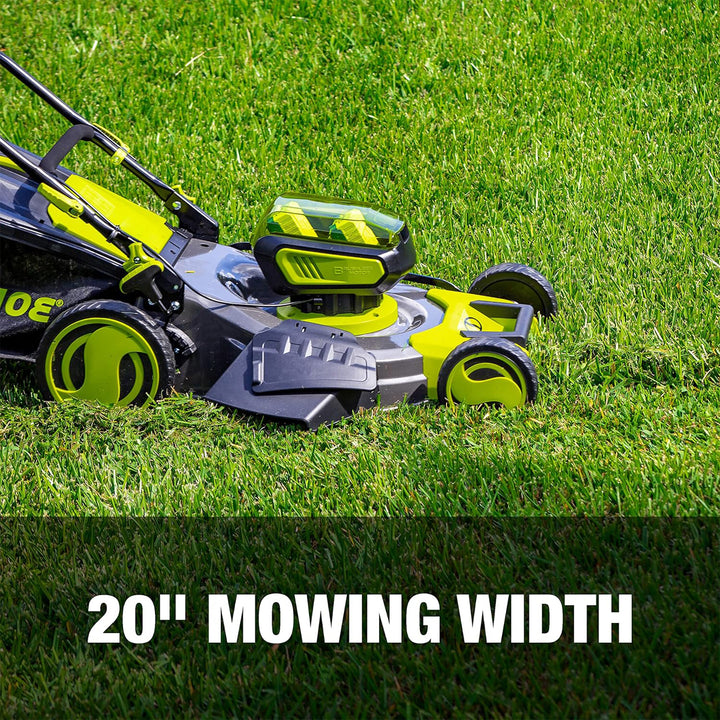 Sun Joe Walk-Behind Cordless Push Lawn Mower with Brushless Motor, 24V-X2-16LM