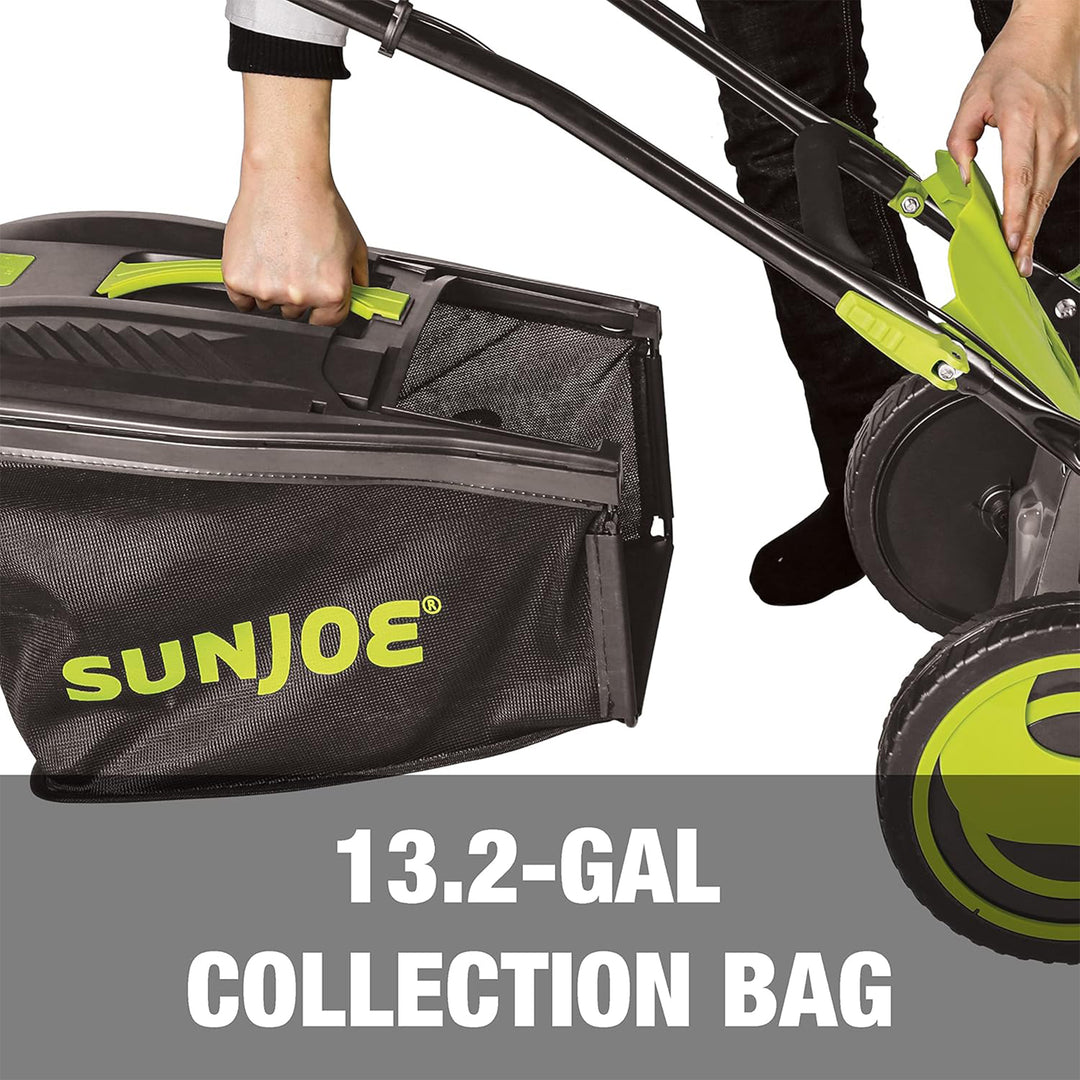Sun Joe Walk-Behind Cordless Push Lawn Mower with Brushless Motor, 24V-X2-16LM
