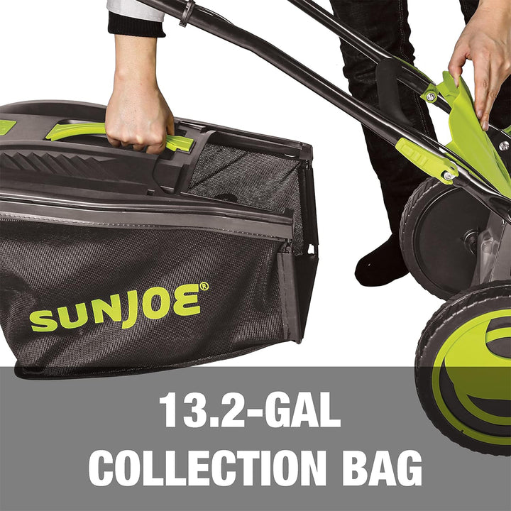 Sun Joe Walk-Behind Cordless Push Lawn Mower with Brushless Motor, 24V-X2-16LM