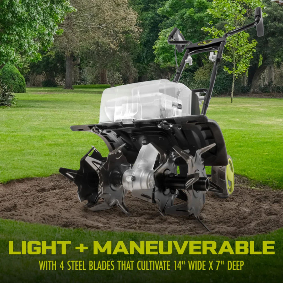 Sun Joe 24V Cordless Garden Tiller Cultivator Accessory Kit, Black, 24V-X2-TLR14