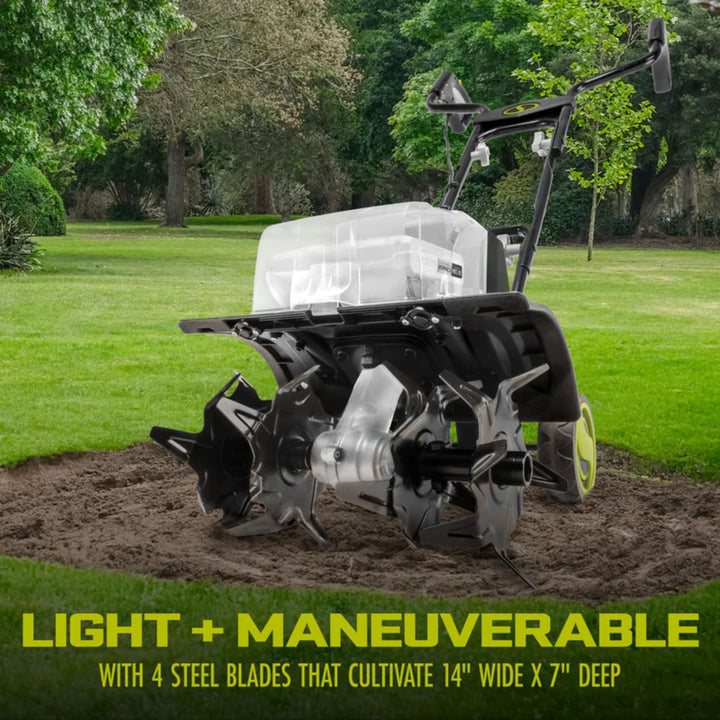 Sun Joe 24V Cordless Garden Tiller Cultivator Accessory Kit, Black, 24V-X2-TLR14