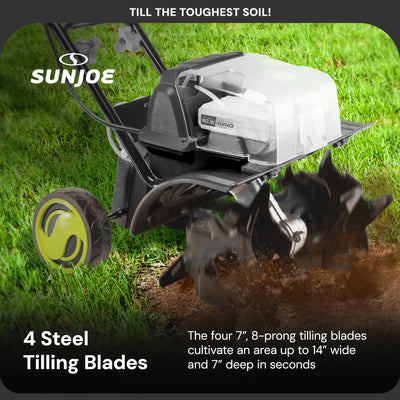 Sun Joe 24V Cordless Garden Tiller Cultivator Accessory Kit, Black (Open Box) - VMInnovations
