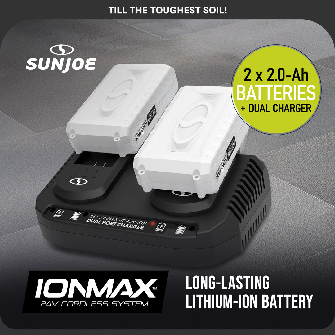 Sun Joe 24V Cordless Garden Tiller Cultivator Accessory Kit, Black, 24V-X2-TLR14