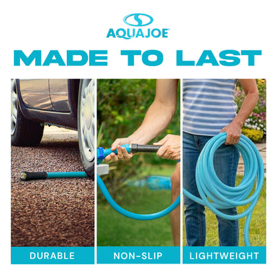 Aqua Joe 50' Professional Grade Garden Hose with Dual Swivel Grips, AJPGH50-PRO