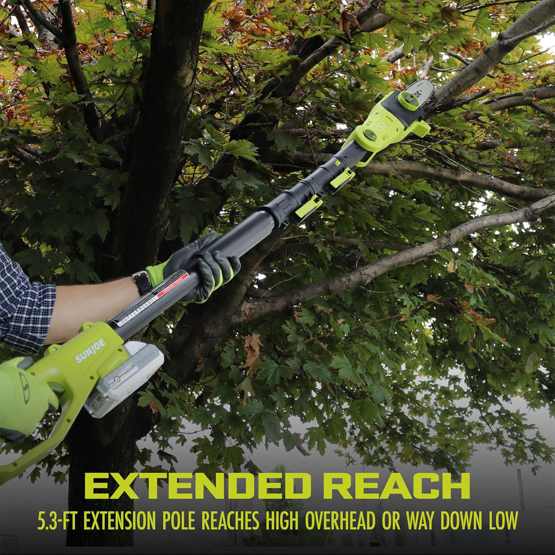 Sun Joe IONMAX Cordless Lawn Care System, Grass and Hedge Trimmer with Pole Saw