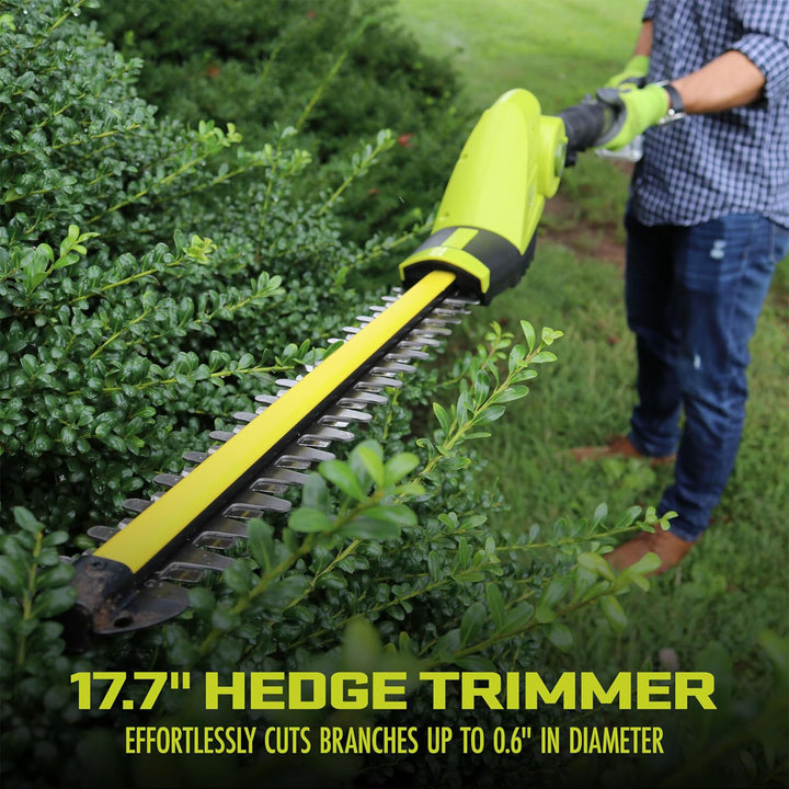Sun Joe IONMAX Cordless Lawn Care System, Grass and Hedge Trimmer with Pole Saw