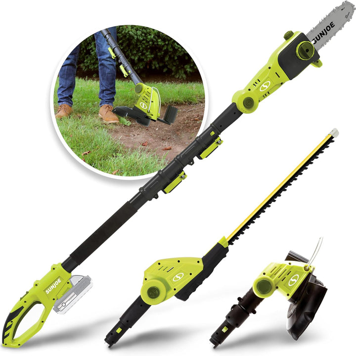 Sun Joe IONMAX Cordless Lawn Care System, Grass and Hedge Trimmer with Pole Saw