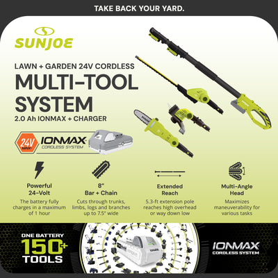 Sun Joe IONMAX Cordless Lawn Care System, Grass and Hedge Trimmer  (Open Box) - VMInnovations