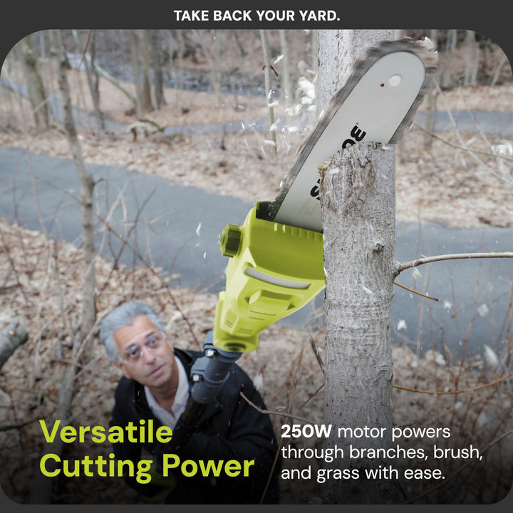 Sun Joe IONMAX Cordless Lawn Care System, Grass and Hedge Trimmer with Pole Saw