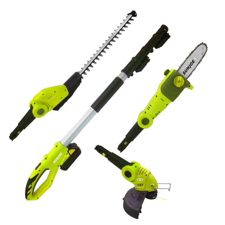 Sun Joe IONMAX Cordless Lawn Care System, Grass and Hedge Trimmer with Pole Saw