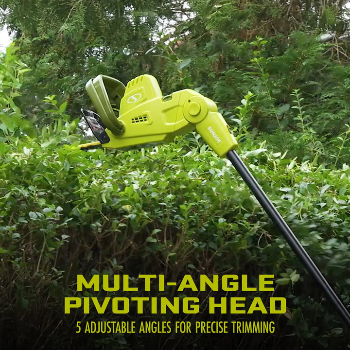 Sun Joe 19” Electric Pole Hedge Trimmer, Portable Dual Blade Tool SJH904E, Green