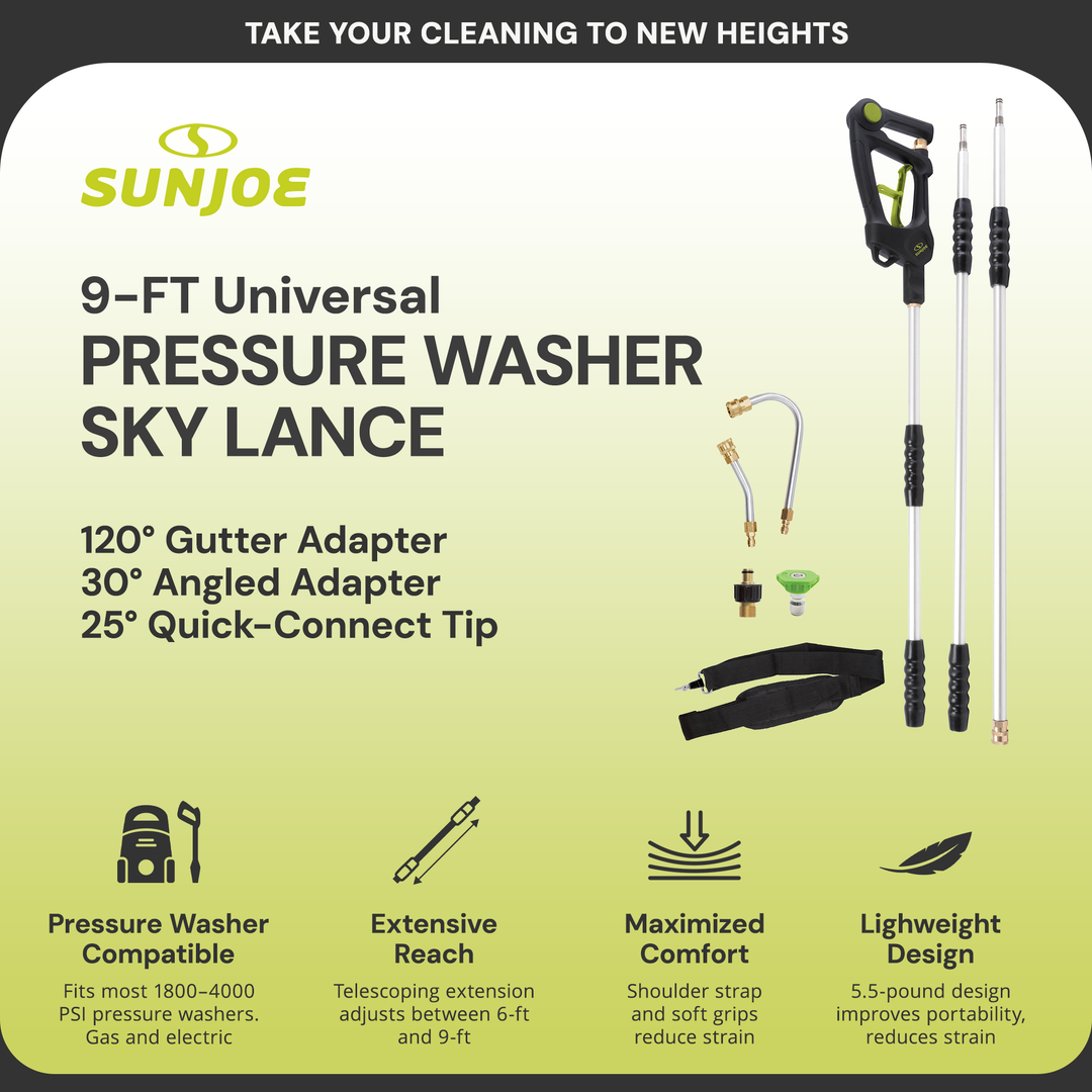 Sun Joe 9 Foot Universal Pressure Washer Sky Lance Extension Wand Kit (Open Box)