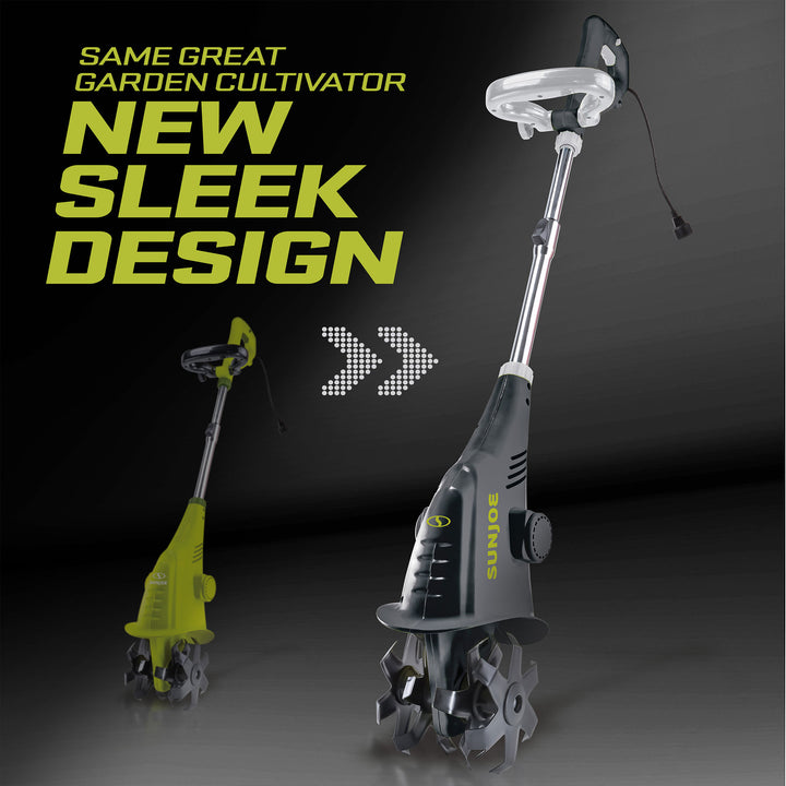 Sun Joe Electric Garden Cultivator with 2.5 Amp Motor and Steel Blades, Green