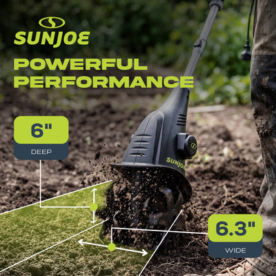 Sun Joe Electric Corded Garden Cultivator, 2.5 Amp Motor & Steel Blades, TJ599E - VMInnovations