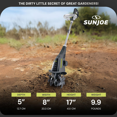 Sun Joe Aardvark 2.5-Amp 4 Steel Tines Electric Garden Cultivator | Open Box - VMInnovations