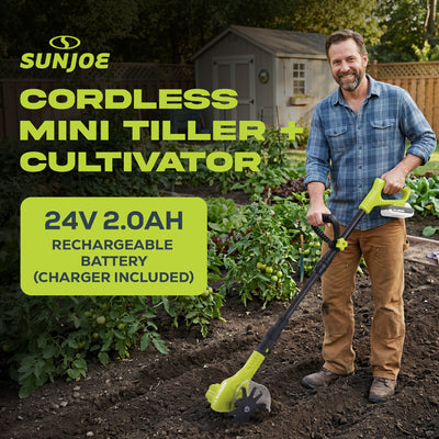 Sun Joe 24 Volt Cordless Telescoping Cultivator/Weeder with 250W Motor, TJW24C - VMInnovations