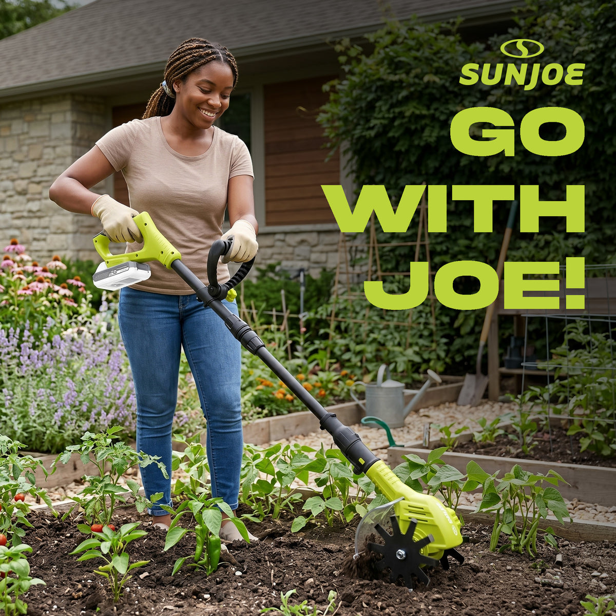 Sun Joe 24 Volt Cordless Telescoping Cultivator/Weeder with 250W Motor, TJW24C - VMInnovations