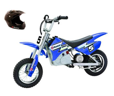 Razor MX350 Dirt Rocket 24V Electric Toy Dirt Bike and Full Face Helmet, Blue