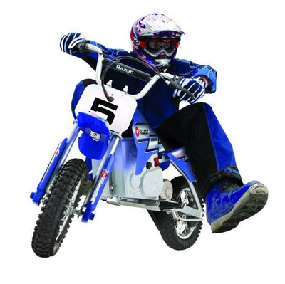 Razor MX350 Dirt Rocket 24V Electric Toy Dirt Bike and Full Face Helmet, Blue