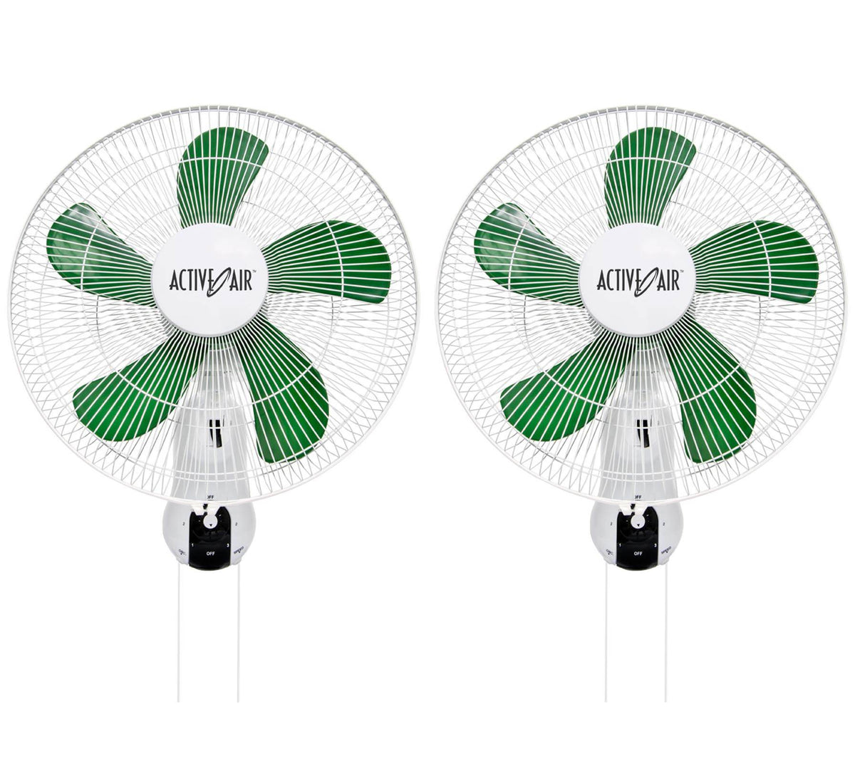 Active Air ACF16 16in 3-Speed Mountable Oscillating Hydroponic Grow Fan (2 Pack)