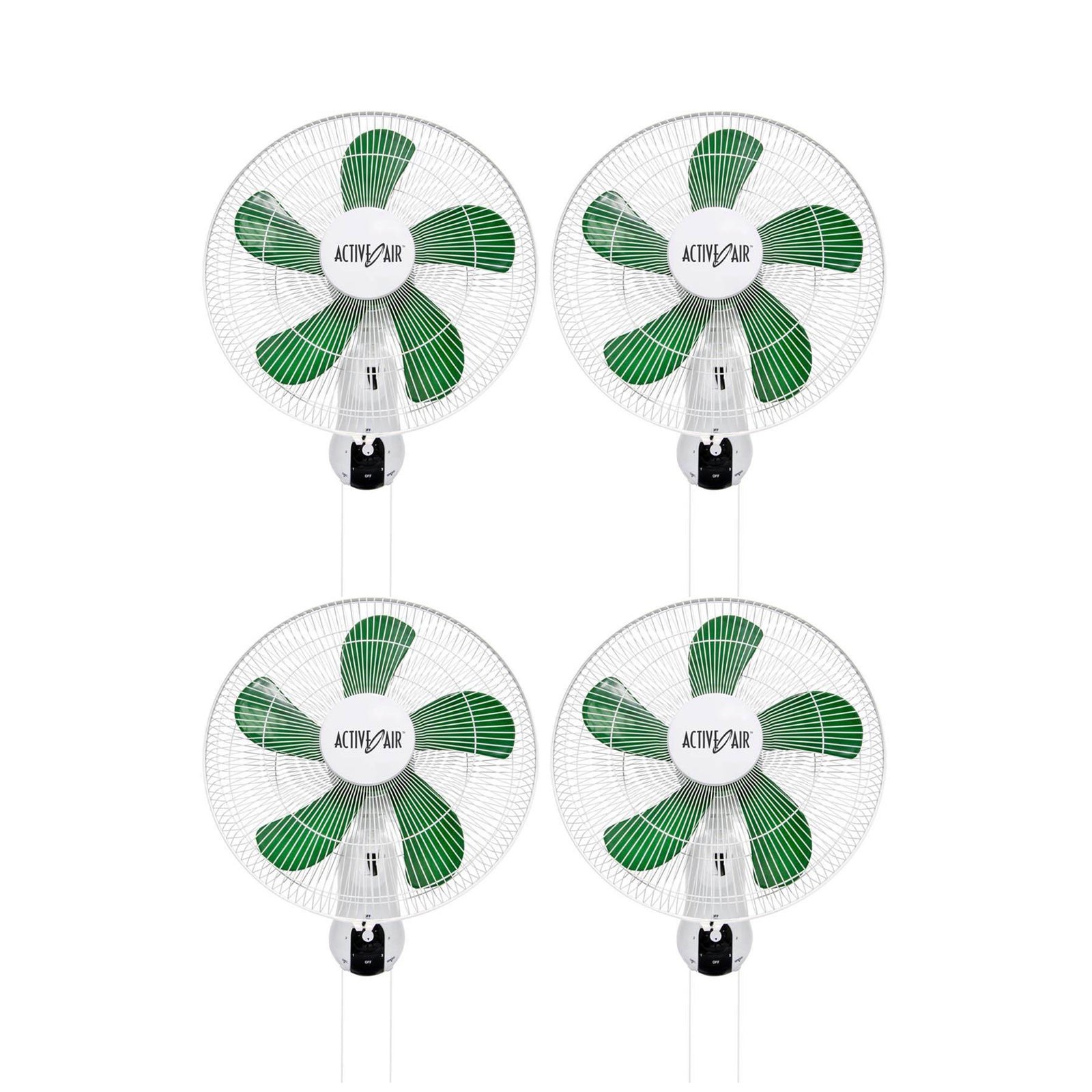 Active Air ACF16 16in 3-Speed Mountable Oscillating Hydroponic Grow Fan (4 Pack) - VMInnovations