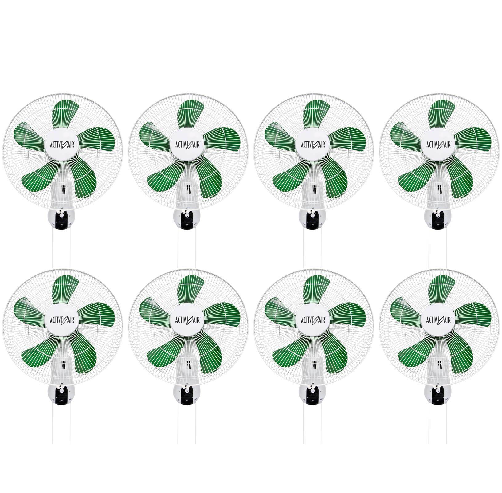 Active Air ACF16 16in 3-Speed Mountable Oscillating Hydroponic Grow Fan (8 Pack) - VMInnovations