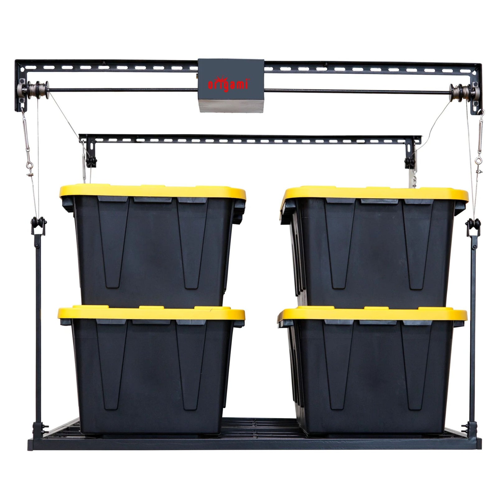 Origami Motorized Garage Ceiling Storage Rack, 52" x 25" Overhead Lift System - VMInnovations