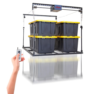 Origami Motorized Garage Ceiling Storage Rack, 52" x 25" Overhead Lift System - VMInnovations