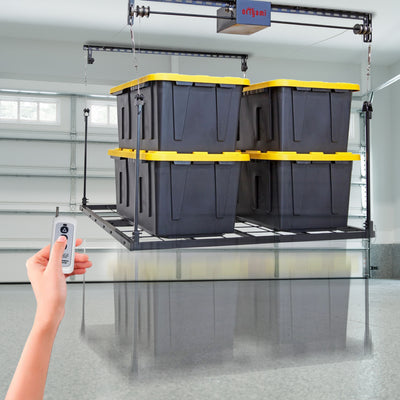 Origami Motorized Garage Ceiling Storage Rack, 52" x 25" Overhead Lift System - VMInnovations