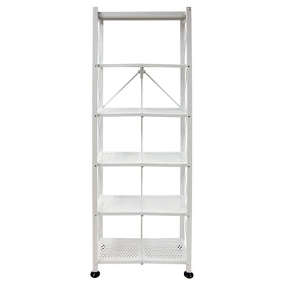 Origami RB Foldable 6 Tier Rack, Wheels, Tall/Slim, White, (Open Box) - VMInnovations