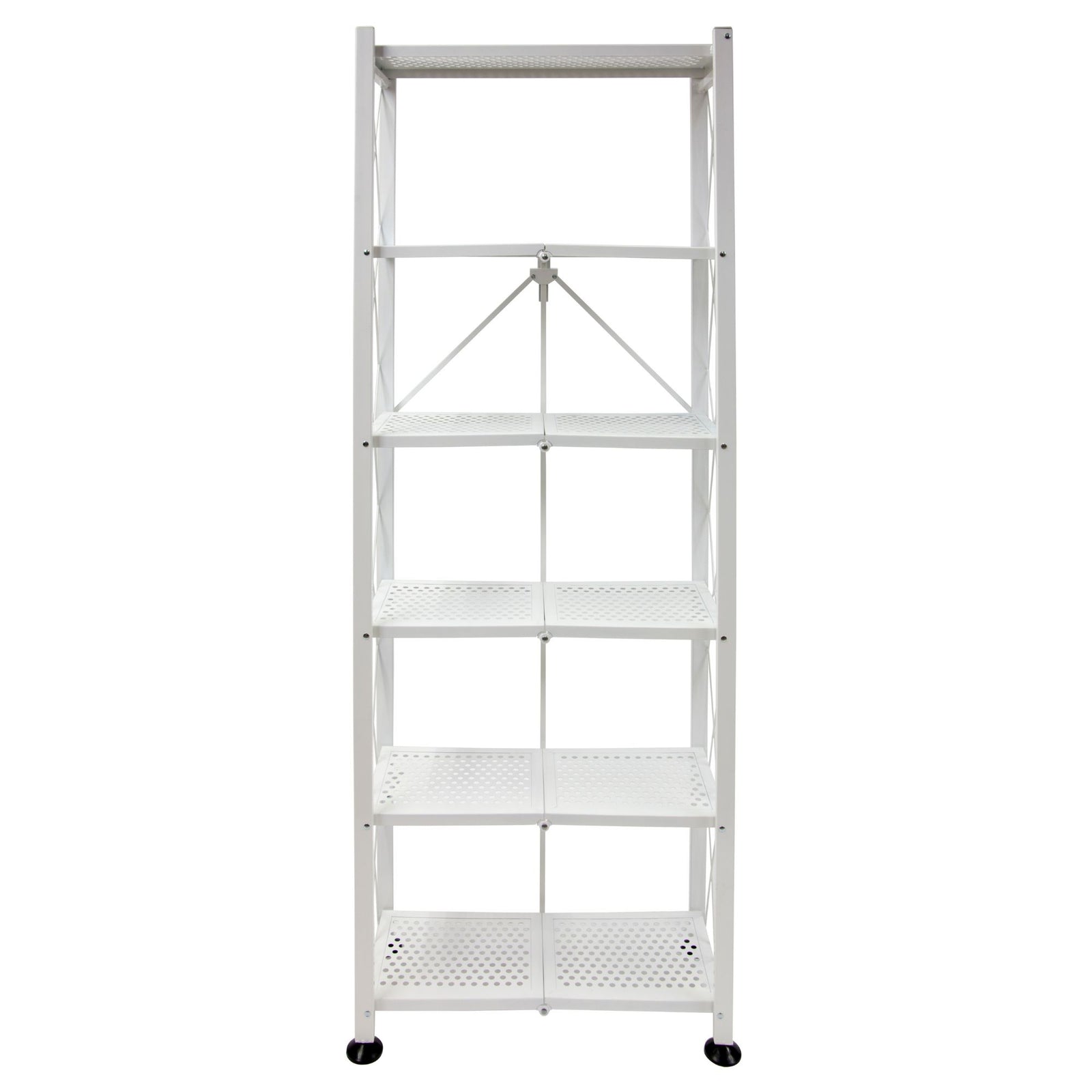 Origami RB Foldable 6 Tier Rack, Wheels, Tall/Slim, White, (Open Box) - VMInnovations